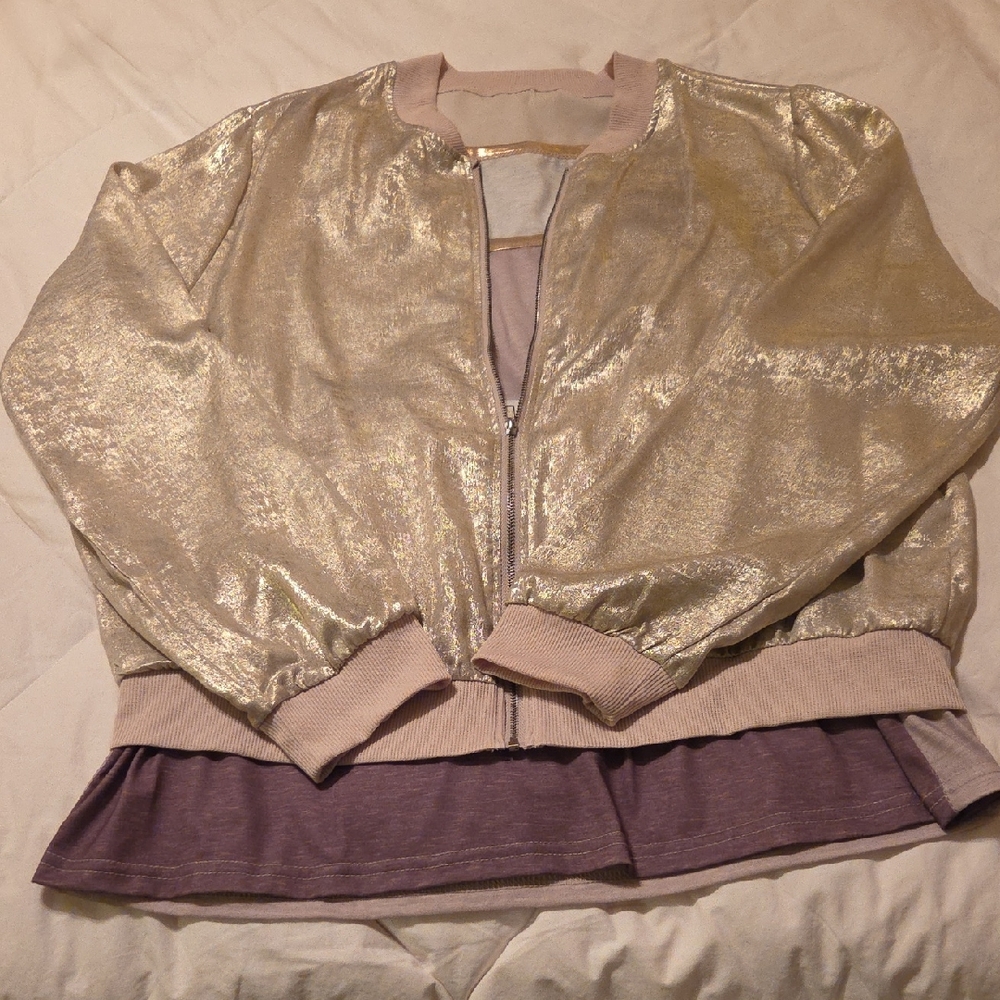 Shimmering Gold Varsity Jacket
